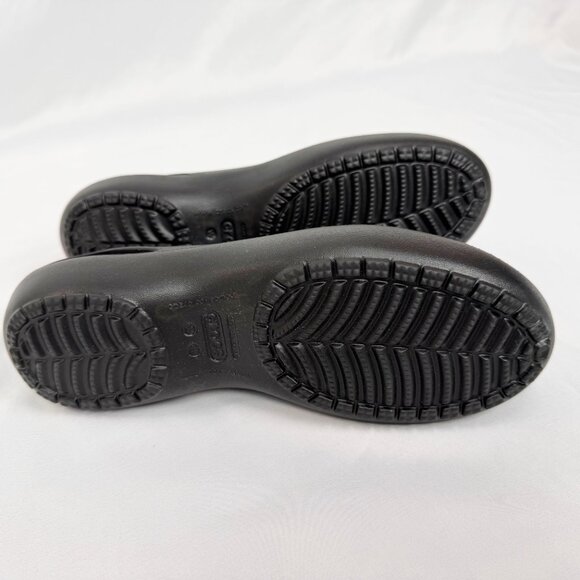 NEW Crocs Womens Size 10 Kadee Ballet Flats Black Rubber Water Sandals Shoes - Picture 7 of 7